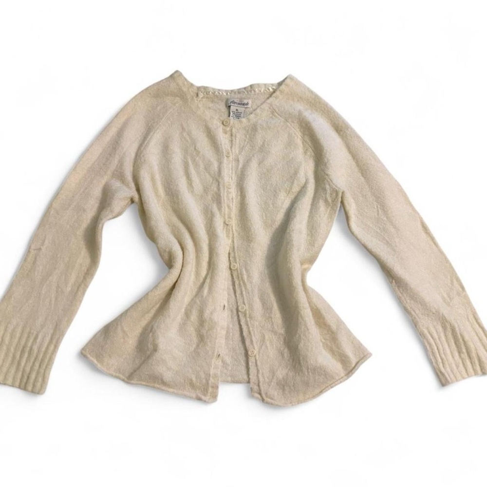 Vintage Y2K Aeropostale Pastel Yellow Fitted Button Cardigan XL